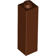 Lego kostka (kostička) 1x1x3, červeno hnědá (6177699)